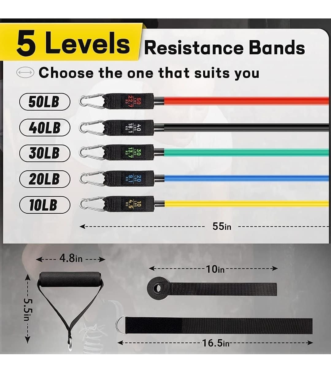 ✨11 Pcs Resistance Band Set for Heavy Workout | Limited in Stock 🔥🏋🏻